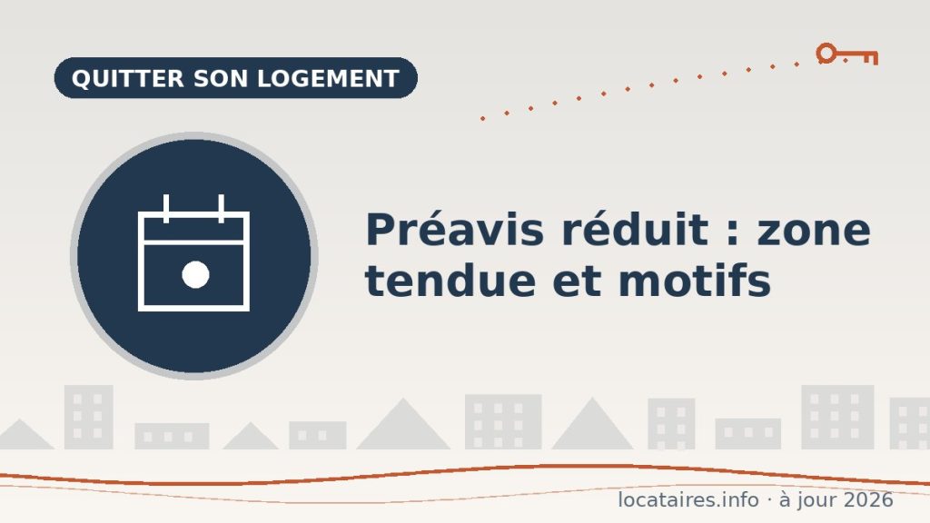 Préavis réduit à 1 mois : zone tendue et les 8 motifs légaux